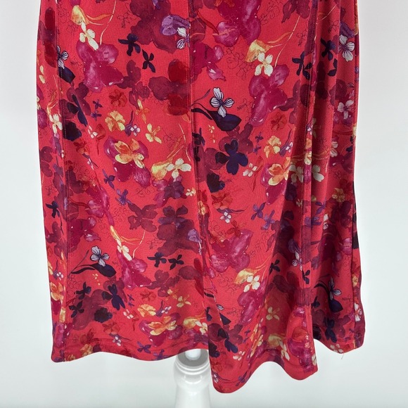 Kuhl Java Cross Back Dress Floral Print Red Pink Sleeveless Gorpcore S Sporty - Picture 3 of 7